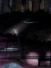 The crack that shows up on the side of the Starship UK in 'The Beast Below'