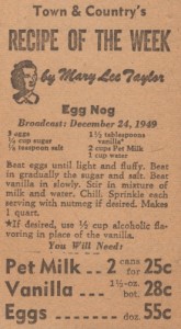 An original Town & Country recipe from December 1949.
