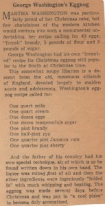 The recipe for George Washington's personal egg nog.